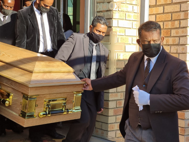 Caring funeral staff providing support
